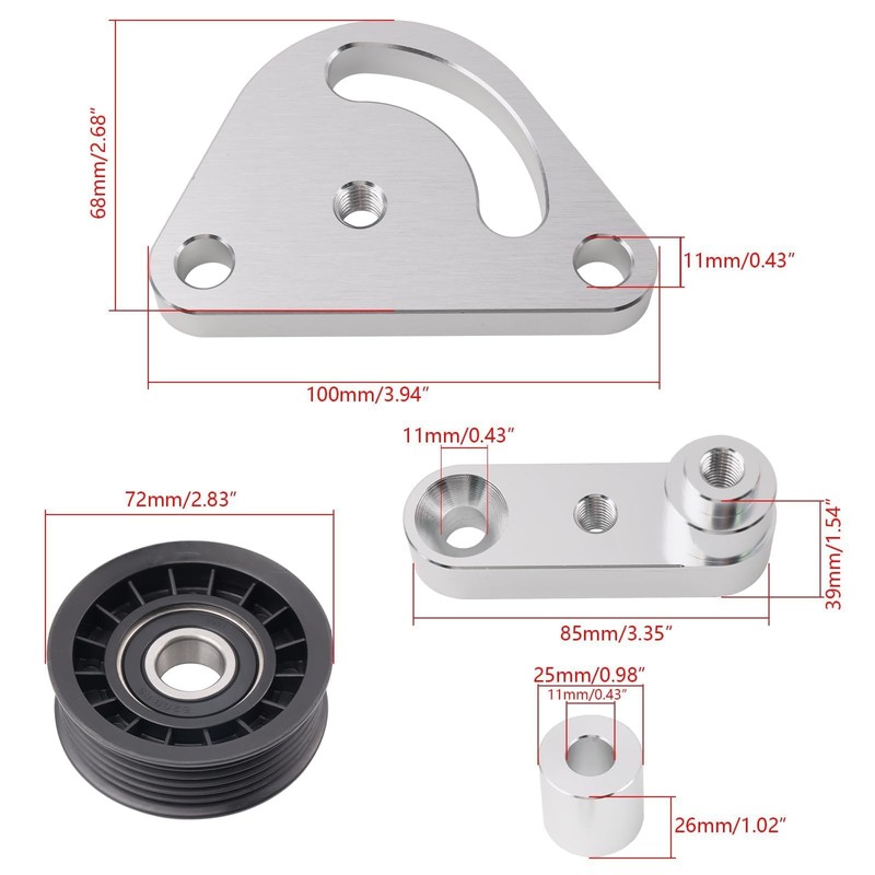 Belt Tensioner with Pulley Modifications Fit for 1997-2004 LS1 /