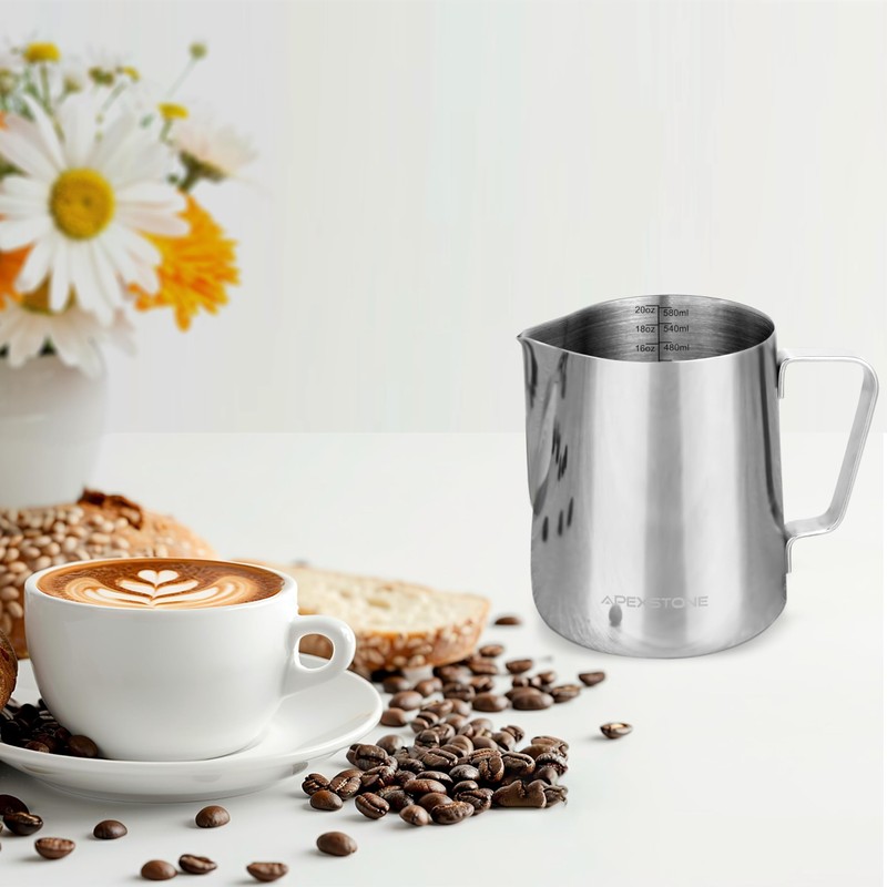 Apexstone Espresso Milk Frothing Pitcher 20 oz, Espresso Steaming Pitcher