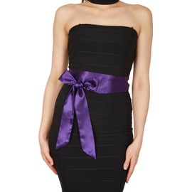 BlackButterfly Bridal Wedding Bridesmaid Satin Sash Belt (Indigo, 10 CM X 175 CM)