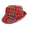By Robelli Adult Red Tartan Trilby Fedora Hat