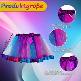 PASLFC Unicorn Costume Princess Set of 4, Unicorn Costume for Children, Unicorn Headband for Girls, Unicorn Cosplay, Unicorn Costumes Children, Tutu Skirt Rainbow for Birthday Party Carnival