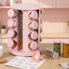 Yungyan Pink Rotating Spice Rack Seasoning Organizer with 16 Empty