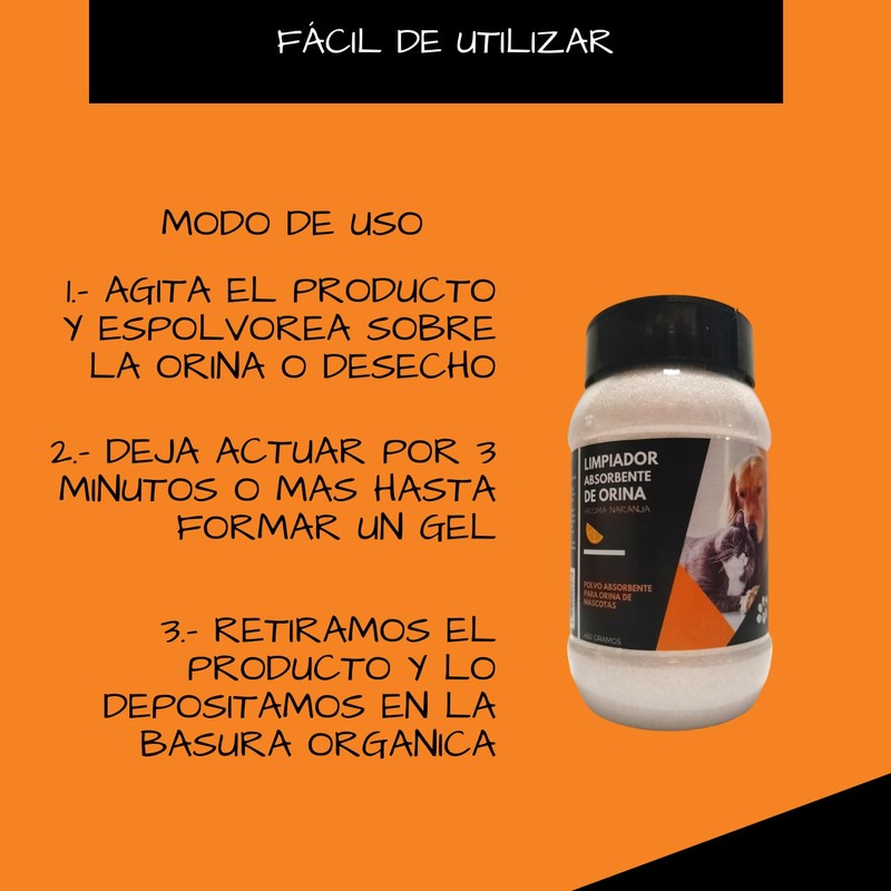 Limpiador Absorbente De Orina Y Desechos Perros Gatos 425gr Esencia
