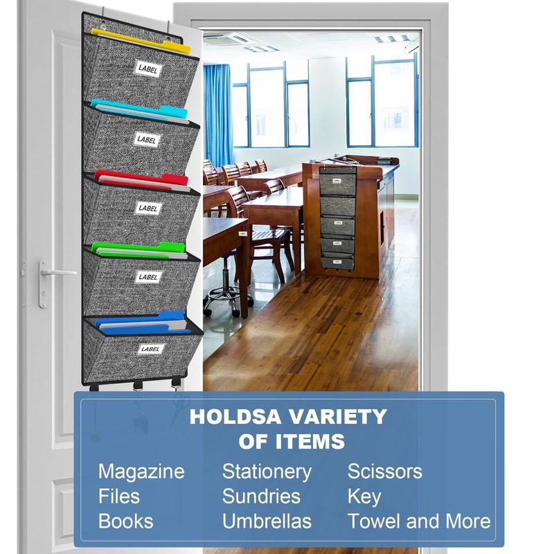 VERONLY Hanging Wall File Folder Organiser - Over Door Storage