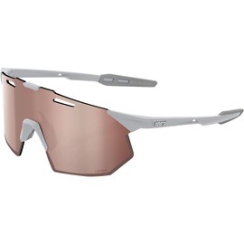 100% Hypercraft SQ Sunglasses - Matte Stone Grey; HiPER Crimson Silver Mirror