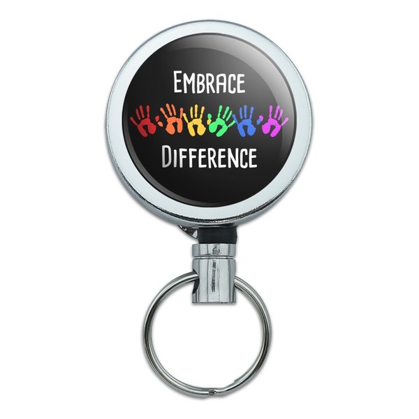 Embrace Difference Autism Hand Prints Heavy Duty Metal Retractable Reel