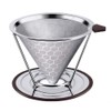 HOMEE Pour Over Coffee Dripper - 304 Stainless Steel Double-Layer
