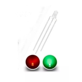 TECHZONE 3mm Red & Green Diffused LED Common Cathode Bicolor Indicator Lamp 3V 20 mA - 25 pcs