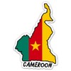 Squiddy Cameroon Map with Flag - Vinyl Sticker Decal for Phone, Laptop, Water Bottle - 3"
