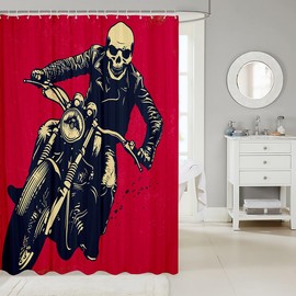 Feelyou Dirt Bike Fabric Bathroom Shower Curtain Set Extreme Sports Shower Curtain for Kids Boys Girls Racing Motocross Rider Decor Motorcycle Bath Curtain Motorbike Bathroom Accessories 72"x72"