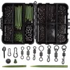 300pcs Carp Fishing Swivel Snaps Kit Mixed Various Matte Black