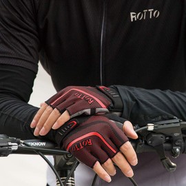 Rotto MTB Cycling Gloves Half Finger Full Finger for Men Women with Gel and SBR Padding, xl