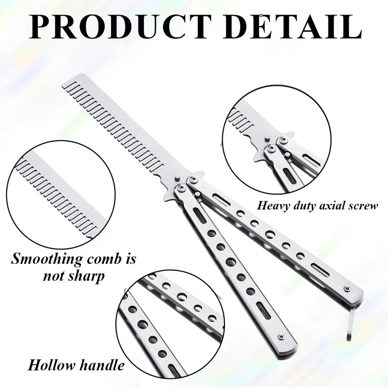 PLABBDPL Butterfly Comb Butterfly Comb Foldable Pocket Comb Spring Hair