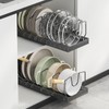 Enskatec Expandable Pots and Pans Organizer Under Cabinet, Sliding Pot