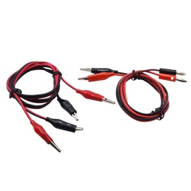 Blomiky 1M 1 Red and 1 Black 2 Wire Alligator Clips to Allligator Clips and 1 Red and 1 Black 2 Wire Alligator Clip Plug to 4mm Banana Plug Alligactor Clip Cable