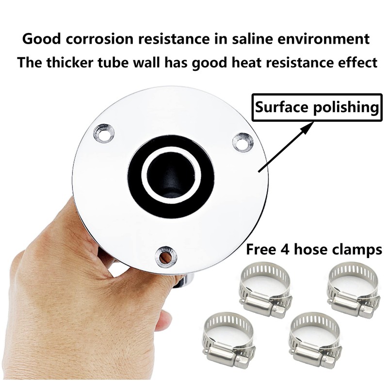 LEQMG Diesel Heater Thru Hull Exhaust Skin,Marine Grade 316 Stainless