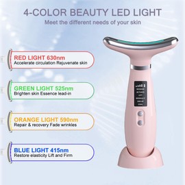 Face Lifting Device, Face Massager Against Wrinkles, Face Beauty Device with 3 Modes, 45°C V Face Beauty Meter Face Device for Skin Tightening & Lifting EMS Device Face for Men and Women (Pink)