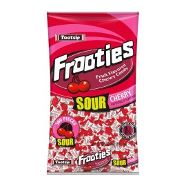 TOOTSIE ROLL INDUSTRIES Frooties Sour Cherry  - Tootsie Roll Chewy Candy - 360 Piece Count, 38.8 oz Bag