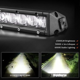 Rigidhorse 32 Inch LED Light Bar, 400W Flood & SpotBeam Combo Straight Single Row 40000LM Off Road Driving Fog Lamp Marine Boating Light bar for Pickup SUV ATV UTV Truck
