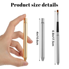 2 Pcs Lip Brush Applicator Lip Liner Brush Lipstick Gloss Wands with Cover Cosmetic Tool Kits Professional Make Up Brush for Travel Women Girls Gift Giving Including Gold Silver