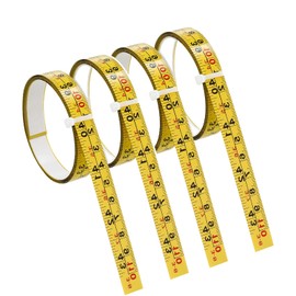 4-Pack Steel Self-Adhesive Measuring Tapes, 44" (110cm) Left-Right Read Ruler Stickers for Workbenches & Woodworking (Yellow)