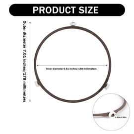 Apvok Microwave Turntable Ring with 0.55in(14mm) Wheel Glass Plate Rotating Roller Ring Outer Diamater 7.01"/178mm Durable Spinner Microwave Oven Glass Plate Tray Support Holder for Replacement Parts