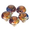 SUNYIK 4PCS 7 Chakra Ammonite Fossil Drawer Knobs with Screws,