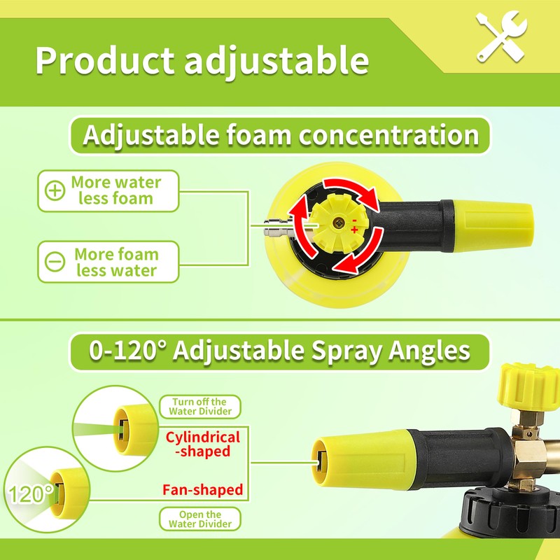 FIXFANS Foam Cannon, Wide Neck Snow Foam Lance with Replacement