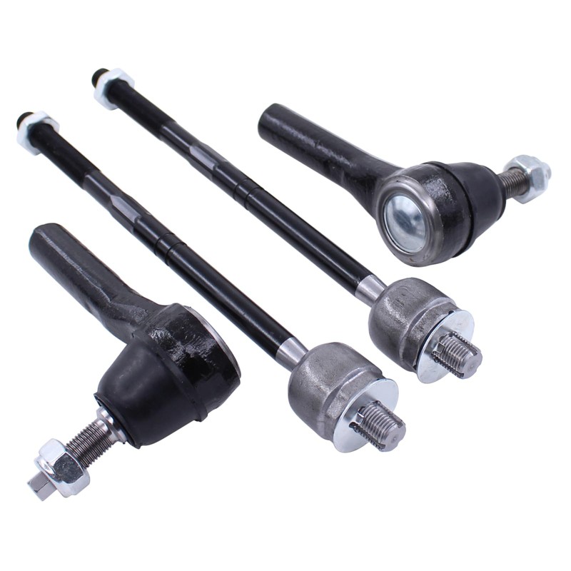 Front Inner and Outer Tie Rod Ends with Boots for