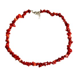 Red Necklace Red Coral Choker Necklace for Women Healing Crystal Necklace Carnelian Bead Necklace Summer Surfer Beach Essentials Necklace Red Roman Reigns Necklace Summer Outfits Accessories