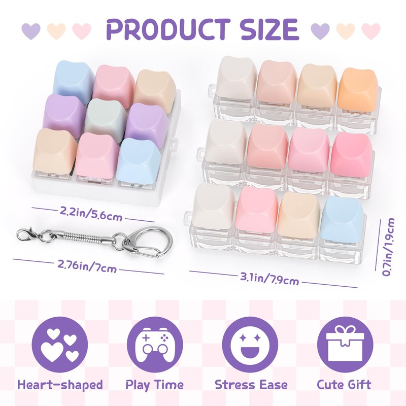 FunisFun 4 PCS Keyboard Fidget Toy, Includes 9-in-1 & 4-in-1