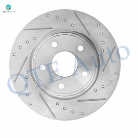 PM Auto Set of 6 Rear 328mm Drilled Slotted Brake Disc Rotors-Ceramic Brake Pad Kit Replacement For 2012-2020 Dodge Grand Caravan