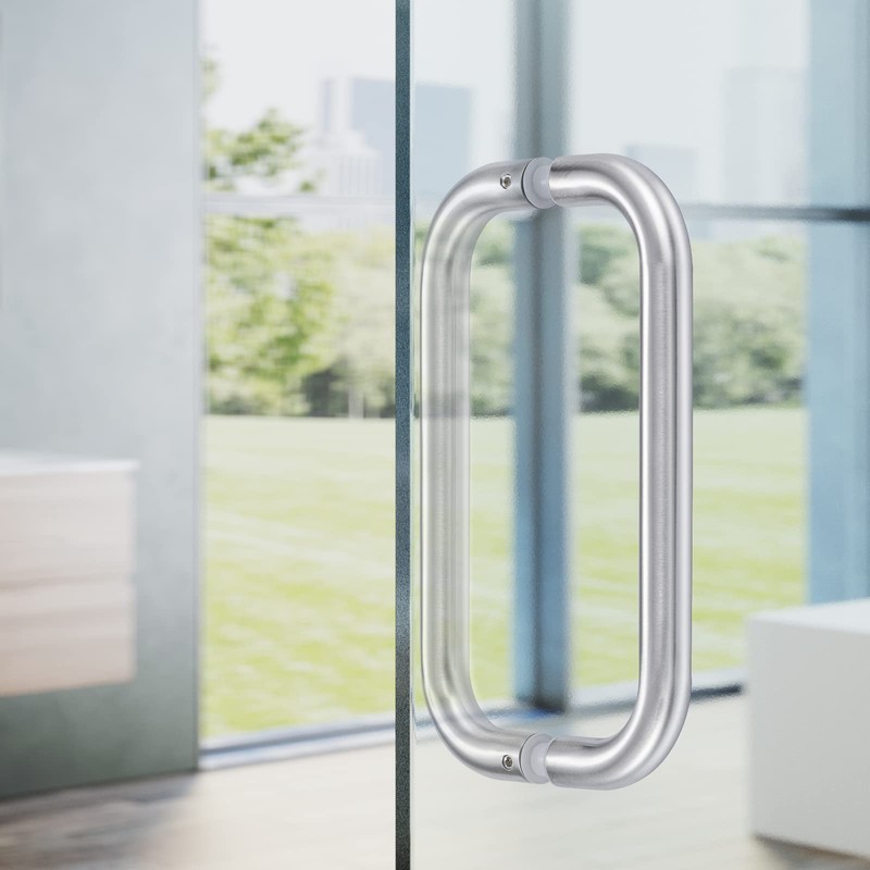 Ranbo Brushed Nickel 6" （CTC） Tubular Back-to-Back Shower Door Handle，3/4"