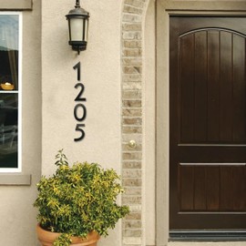 NACH Self Adhesive House Numbers for Outside, Black House Numbers, Metal Address Numbers, Metal Mailbox Numbers, Modern House Numbers for Outside Stick On, 4 inch House Numbers, 1, HH-4STK-BLK-1