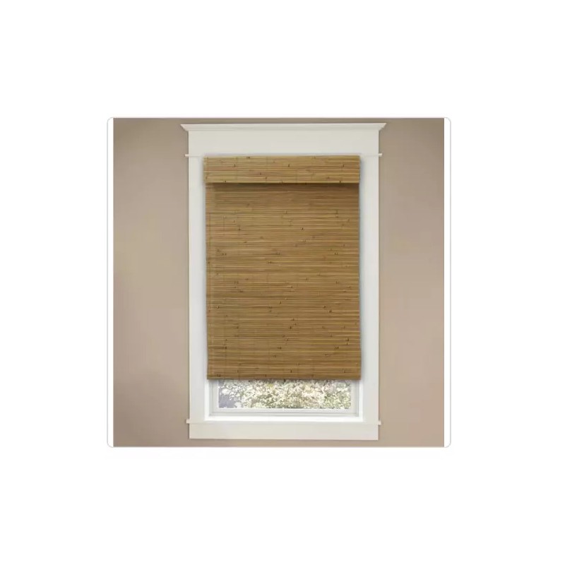 Home Decorators Collection Modern Farmhouse Honey Flat-Weave Cordless Bamboo Shade