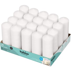 Bolsius White Pillar Candles – 2x6 Unscented Candle Set of 20 – Dripless, Smokeless, and Clean Burning Household Dinner Candles – Perfect for Weddings, Parties, Dinners – 20 Decorative Candles