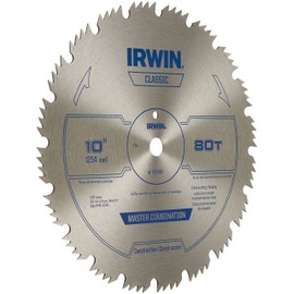 IRWIN Tools Steel Table / Miter Circular Saw Blade, 10-Inch, 80 Tooth (11270ZR)
