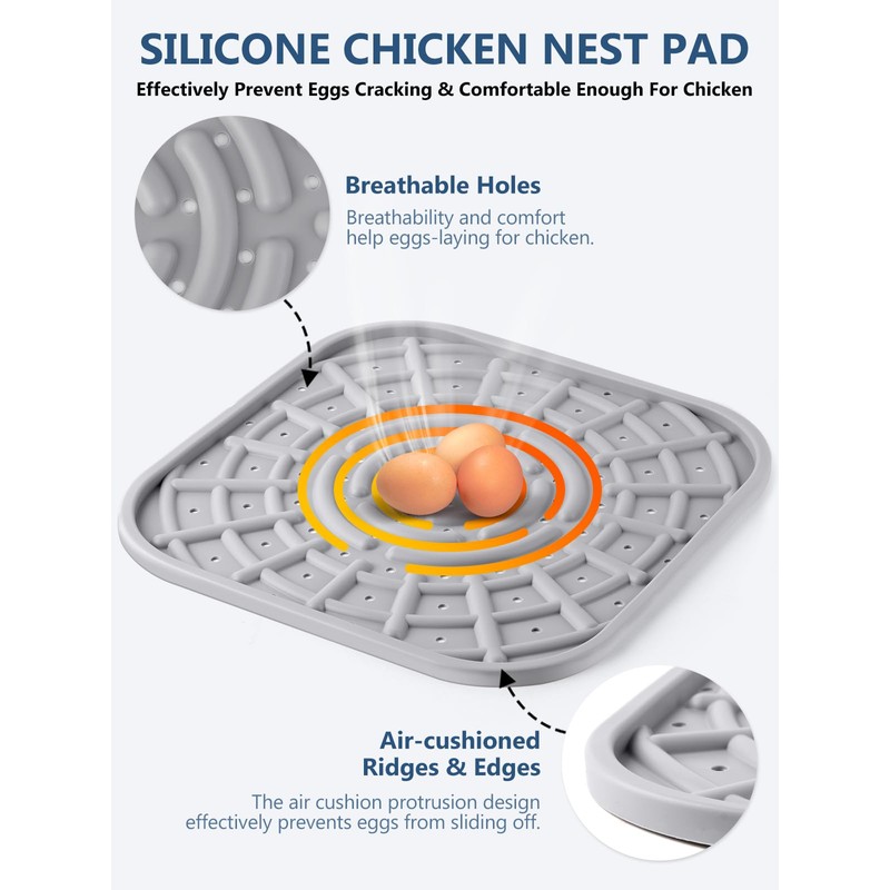 Kalolary Washable Nesting Pads for Chicken Coop, 3 PCS Nesting