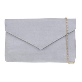 Girly Handbags Womens Plain Clutch Bag - Grey