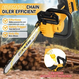 Mini Chainsaw Cordless Compatible for Dewalt 20V Battery (Chainsaw Without Battery, Tool Only) 12 Inch Handheld Brushless Electric Chainsaw with Auto Oiler & Security Lock, for Wood, Trees Cutting