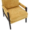 Roundhill Furniture Kelly Mid-Century Modern Chenille Upholstered Accent Armchair, Yellow
