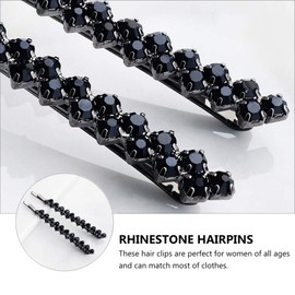 KESYOO Hair Pin, Gold, Bangs Pin, American Pin, Bangs Clip, Arrangement Pin, Rhinestone Hair Clip, Cute, Women's, Girls, 2 Pairs