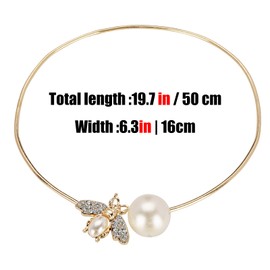 CAIRIAC Gold Curtain Tiebacks Decorative Holdbacks for Curtains Drapes, Window Treatment Holdbacks Gift Golden Rhinestones Bee Pearl Ties Backs (2 Pack)