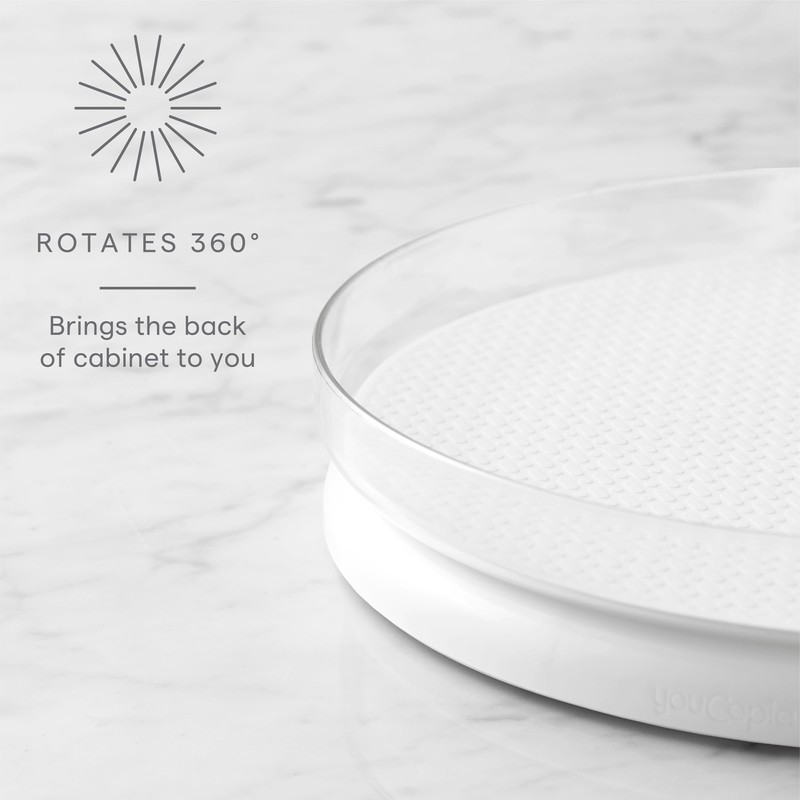 YouCopia FridgeView Turntable with Mat, 11", White