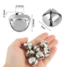 BigOtters 50 Pcs Jingle Bells for Crafting, 1 Inch Craft Bells Bulk for DIY, Home Christmas Decoration, Silver