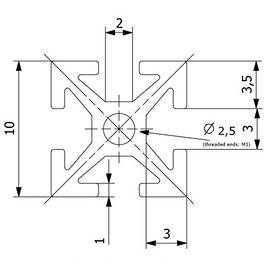 Maker Beam 150 mm 10x10 mm Aluminium Frame (Pack of 6)