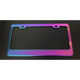BLVD 1Pc Universal Neo Chrome Stainless Steel License Plate Frame