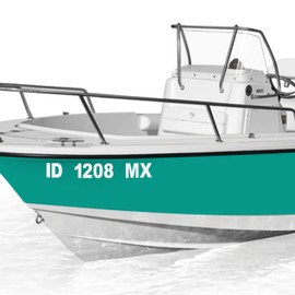 MxNumbers - Custom Boat Registration Numbers & Letters Marine Vinyl Decals | Set of Two Custom Boat Hull ID Made for You Any Color & 26 Fonts | High Tack Adhesive (3" Height x 16" Wide)