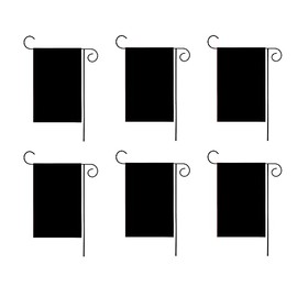 Flaglink 6 Pcs Solid Black Blank Garden Flag - 12 x 18 inch - Double Sided Plain Black DIY Flags - Outdoor Yard Decorative Flags