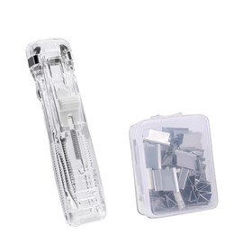 Solxion 1 Set of 50 Clips Transparent Clip Pusher Reusable Needleless Slide-Shooting Paper Damage-Free Document Organization Office Supplies Stationery School Reusable
